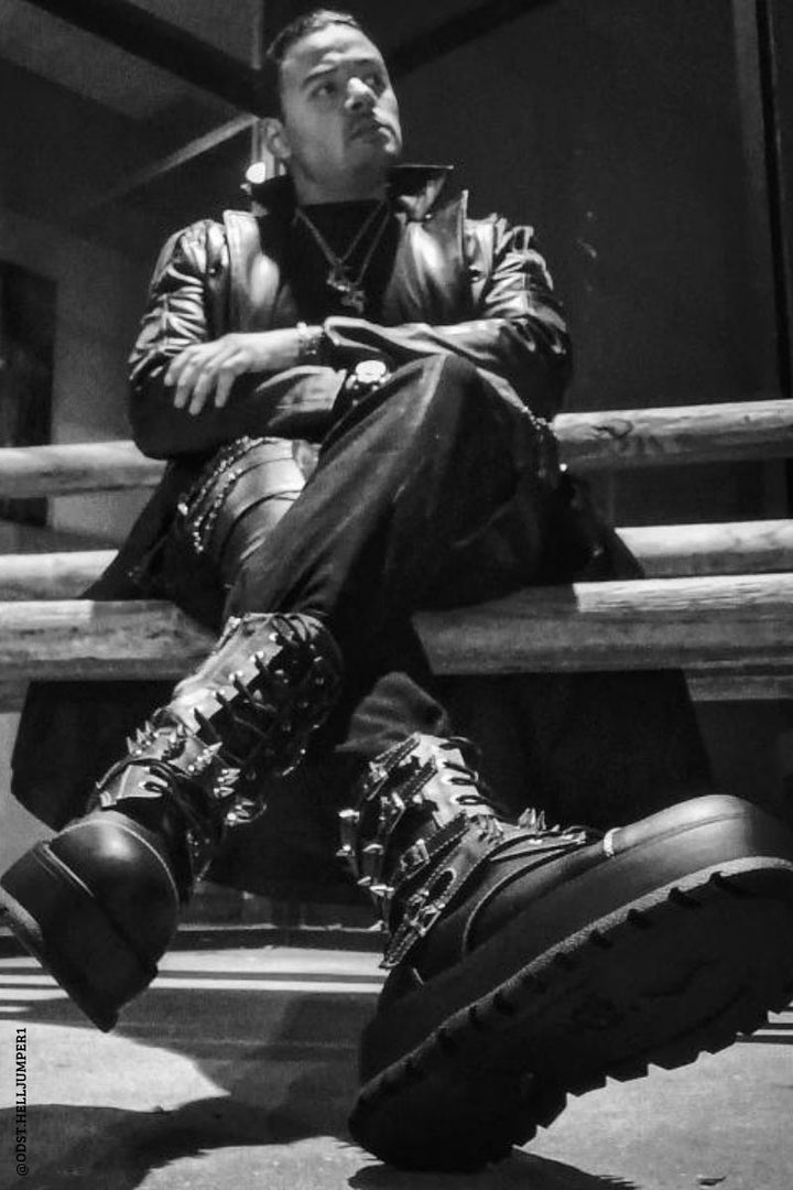 demonia gothic spiked platform boots
