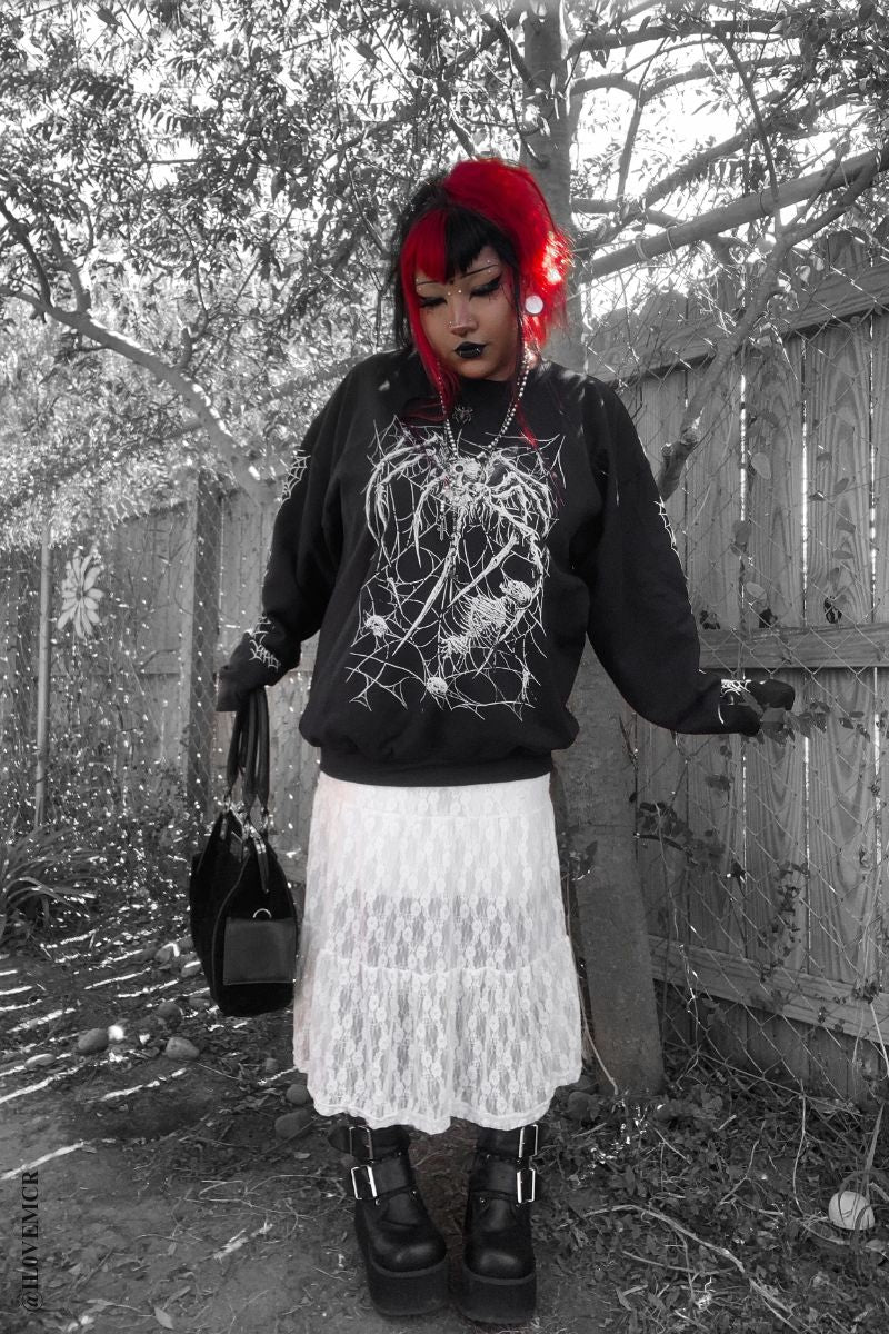 Death Spider Sweatshirt [Spiderweb Sleeves]
