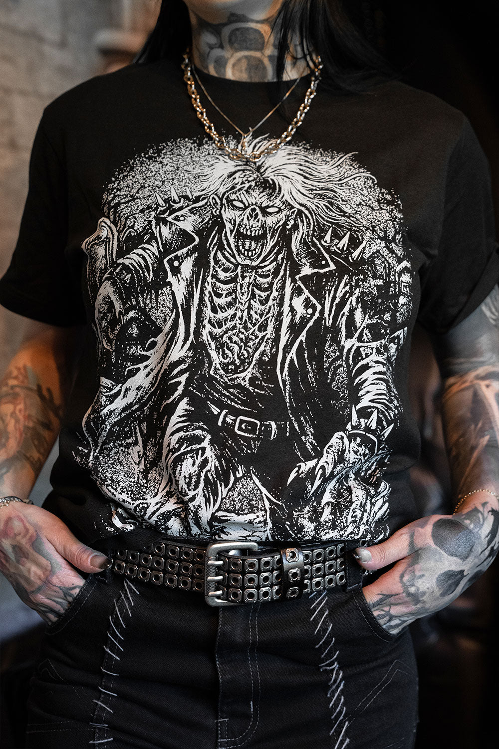 short sleeve gothic horror zombie shirt