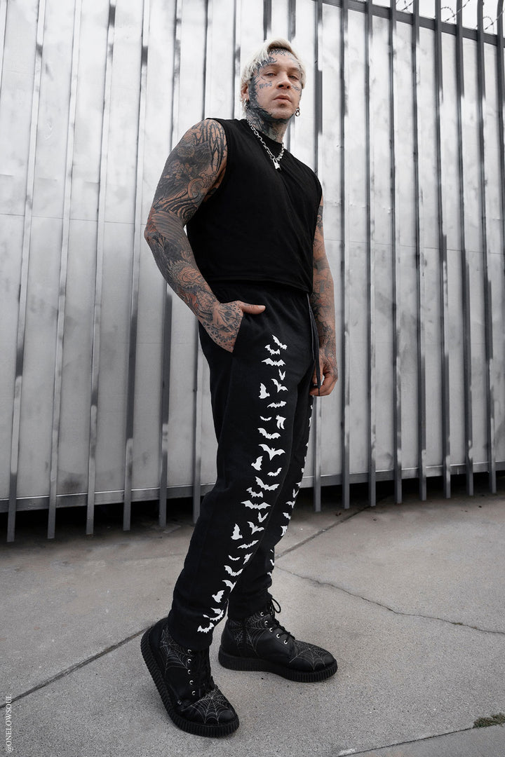 comfy gothic bat sweatpant joggers for men and women 