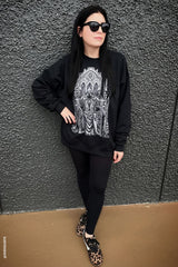 black oversized medieval goth knight in shining armor fantasy sweater 