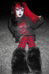 gothic graphic bat castle sweater