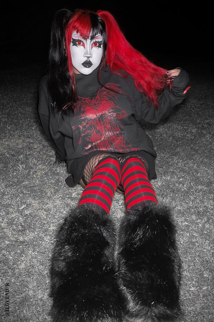 gothic graphic bat castle sweater