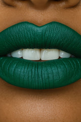 cyber punk goth alt fashion matte green liquid lipstick lip gloss makeup