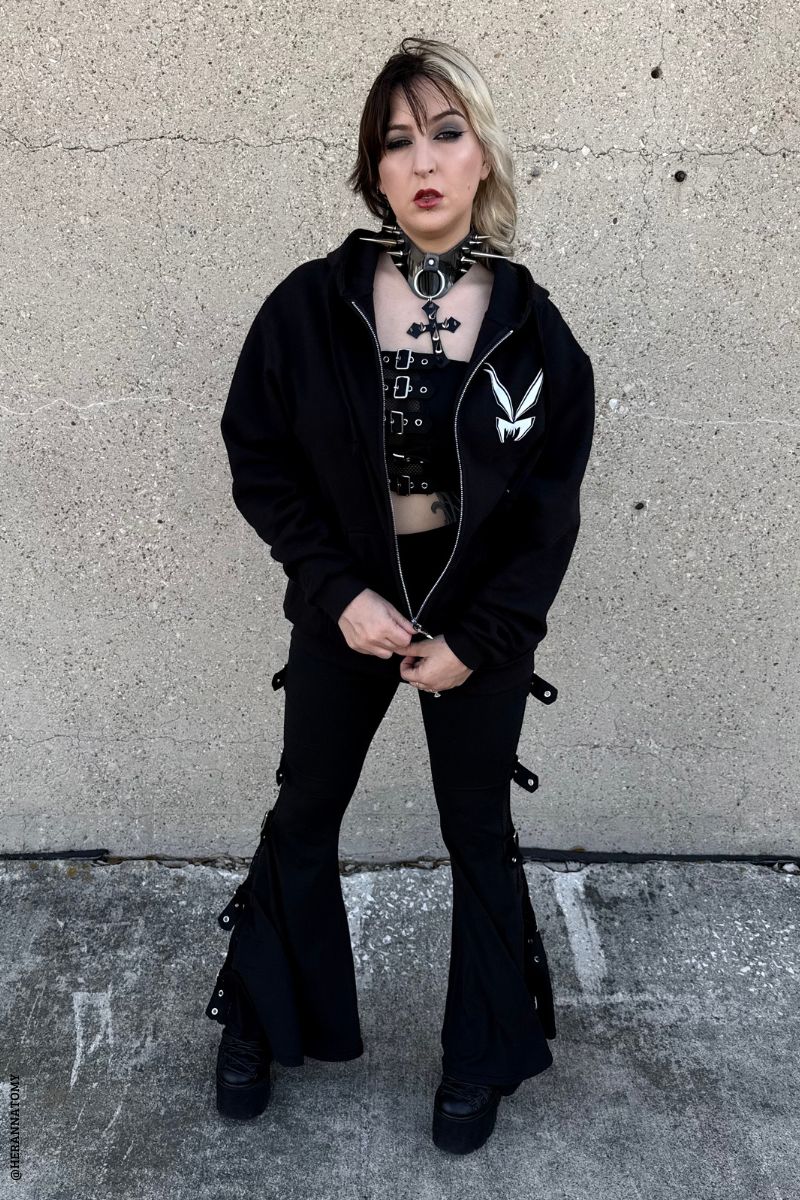 emo zippered hoodie