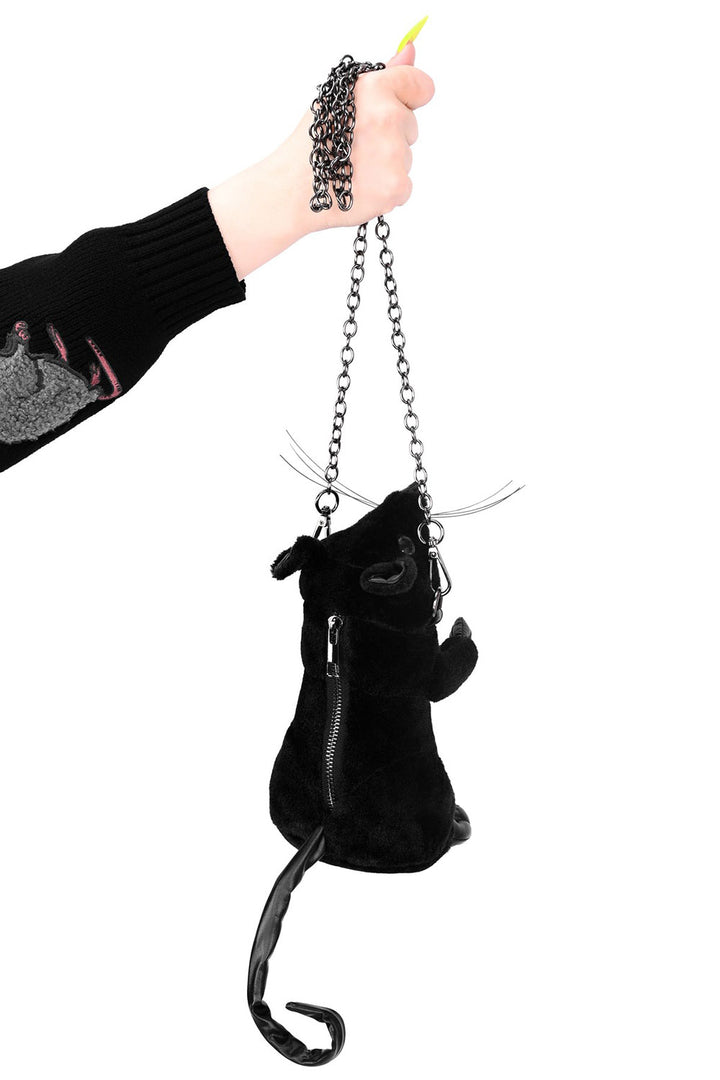 black mouse stuffed animal plush bag by foxblood