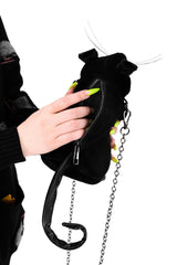 gothic black halloween rat plushie stuffed animal purse 