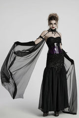 beaded choker collar with cape