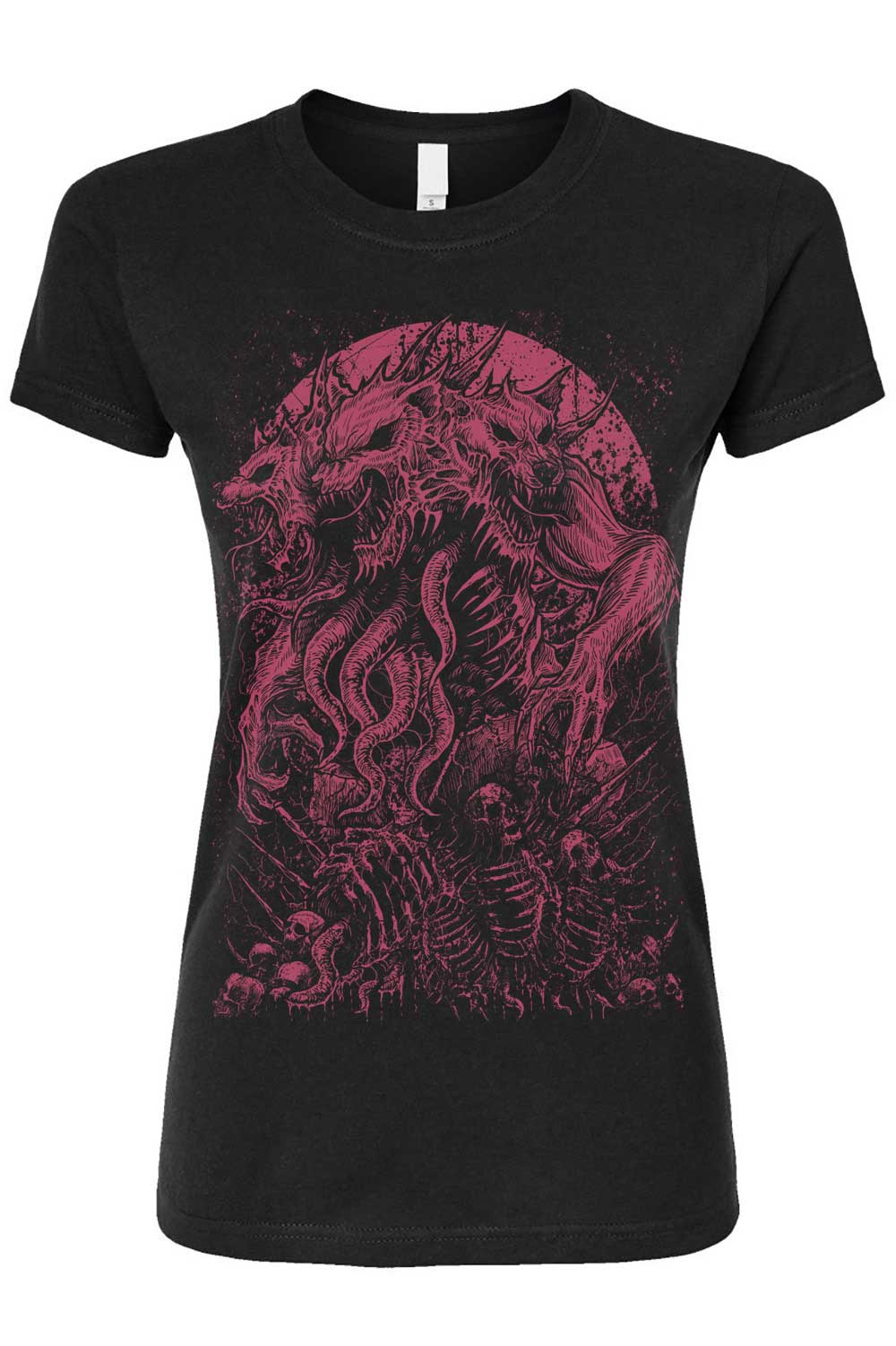 Camiseta de hombre lobo de tres cabezas [ROJO VINO]