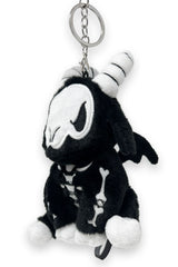 quirky dark 3d skeleton goat keychain with embroidered bones by vampirefreaks