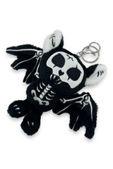 creepy cute embroidered bat skeleton plushie toy keychain