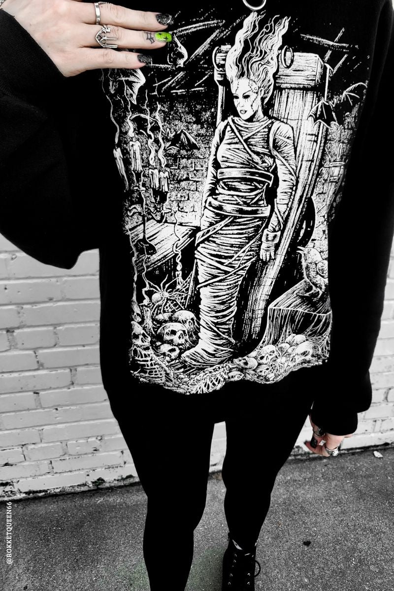 gothic cotton bride of frankenstein sweatshirt sweater