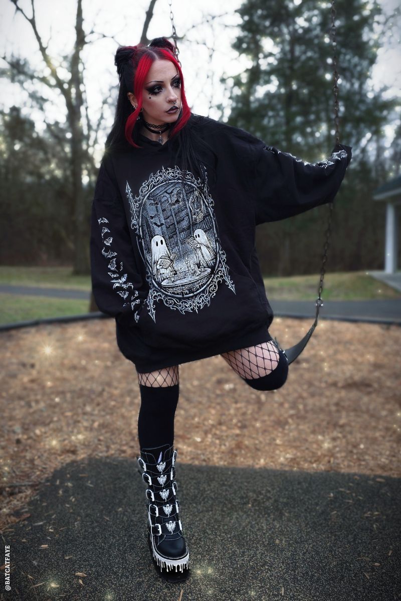 oversized ghost hoodie and matching ghost boots 