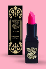 Rich and creamy full coverage hot pink lipstick from Medusa