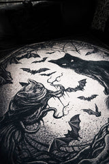 soft and comfy decorative gothic cat and bat throw blanket
