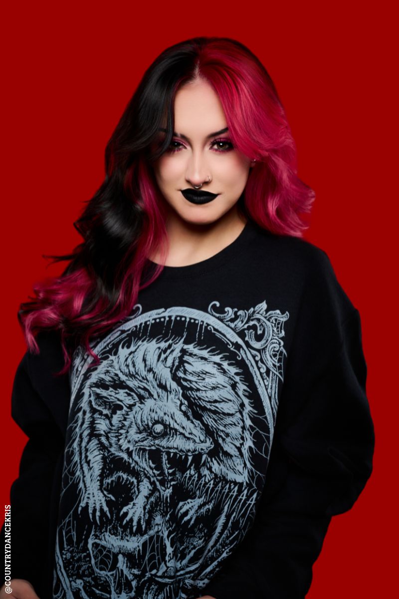 grey and black gothic sweatshirt