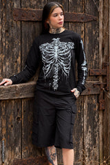 skeleton long sleeve t-shirt with bone sleeves