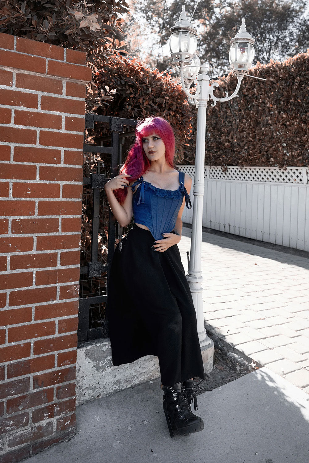Lively ghosts goth corset with lace neckline