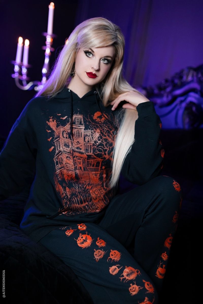 spooky haunted house hoodie