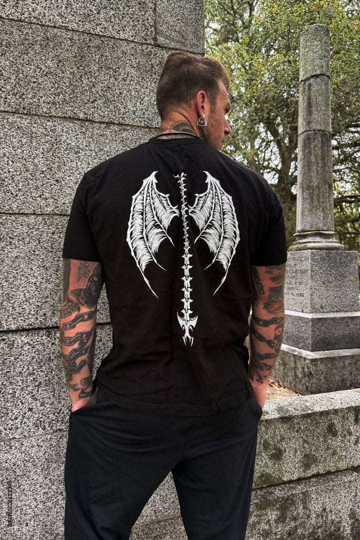 mens gothic dragon wing tshirt