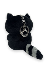 stuffed animal 3d novelty enchanting magical raccoon keychain with a striped tail