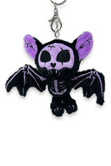 spooky embroidered 3ed novelty skeleton bat keychain
