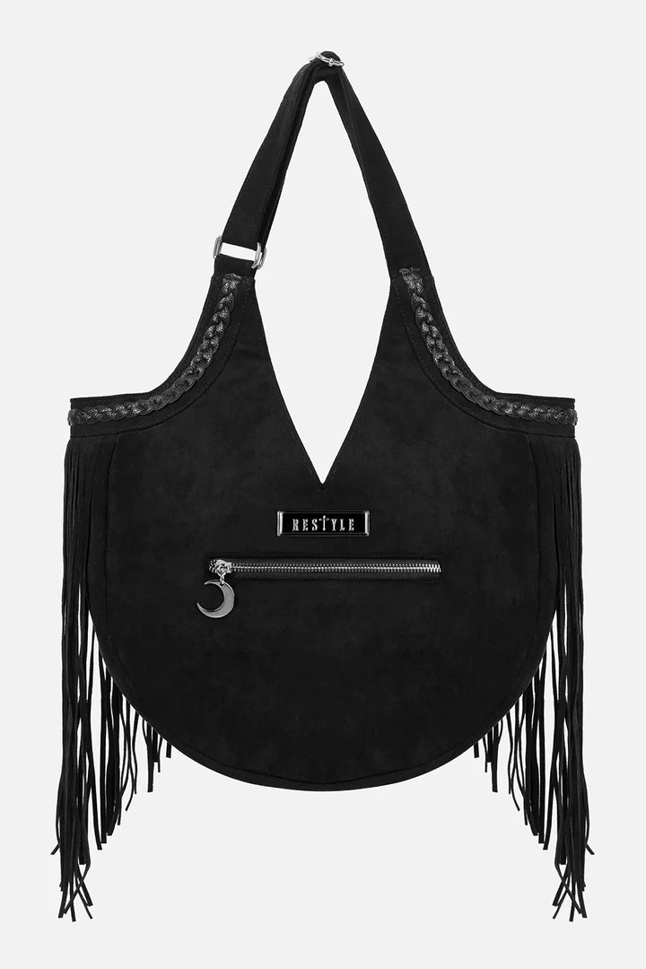 braided hobo goth embroidered animal fox bag