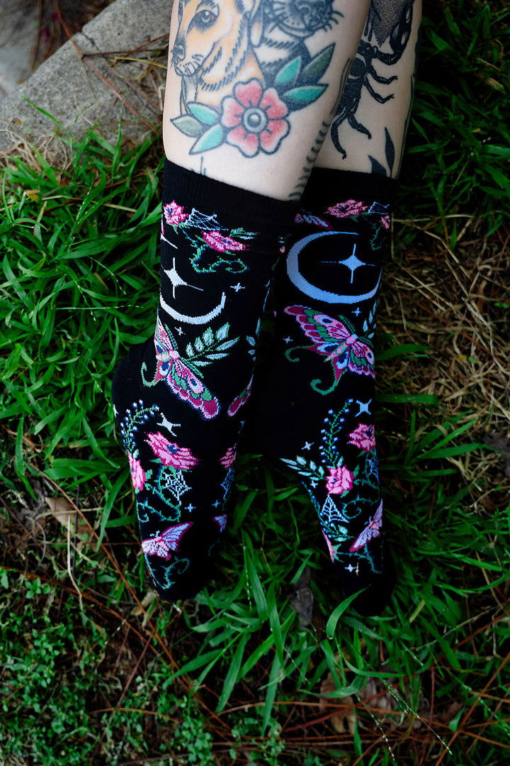 garden gothic socks