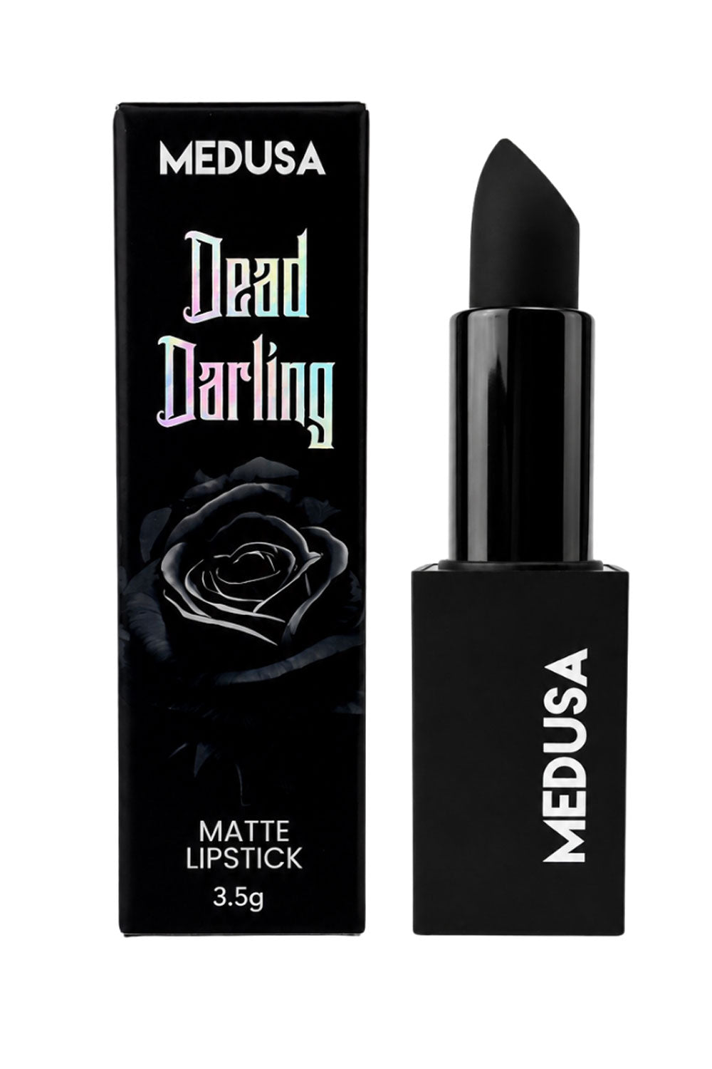 Creamy matte finish black lipstick from Medusa