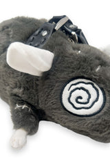 stuffed animal 3d grey plushie rat purse