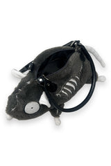 3d grey plushie rat purse