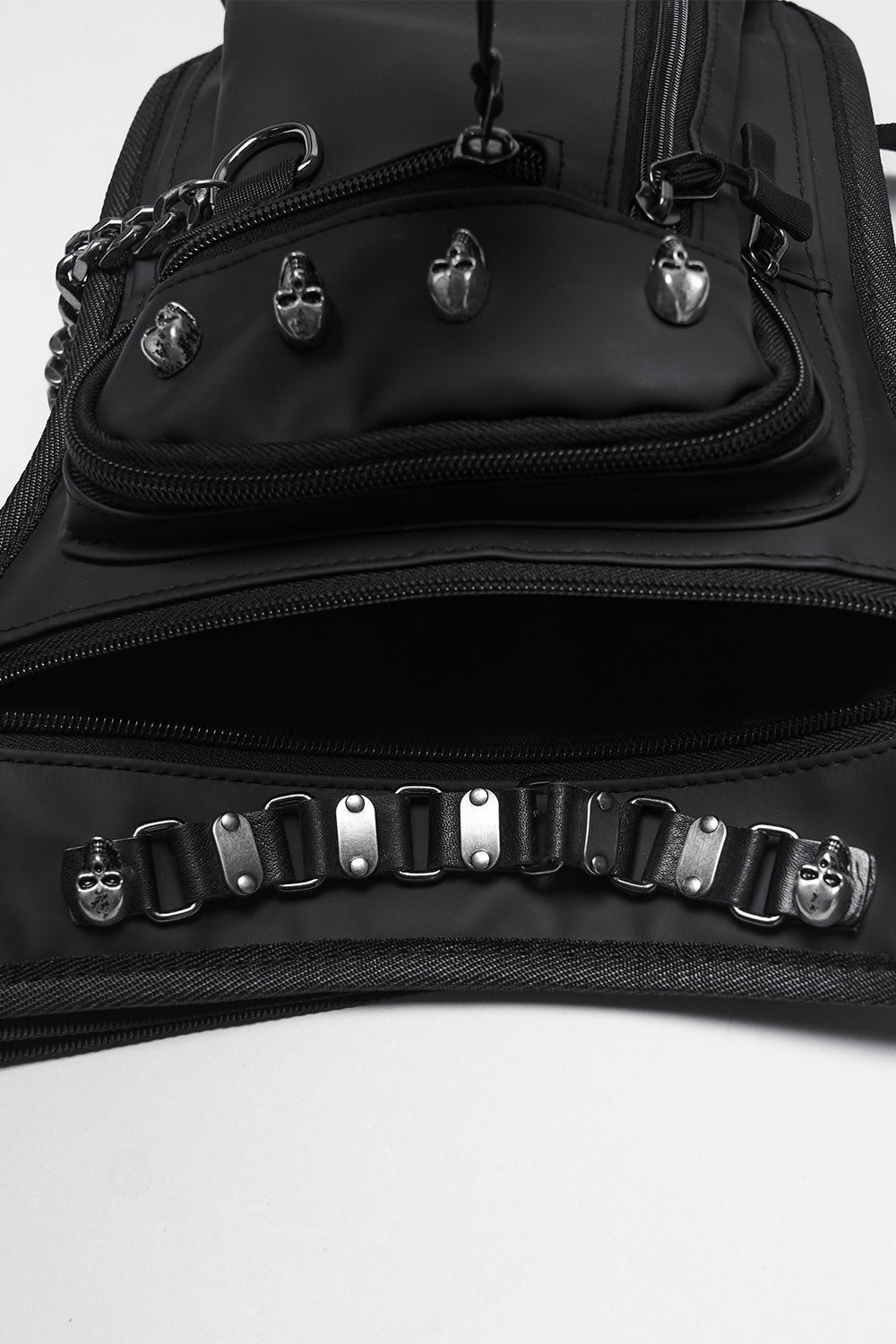 vegan leather goth thigh harness bag with pockets