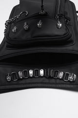 vegan leather goth thigh harness bag with pockets