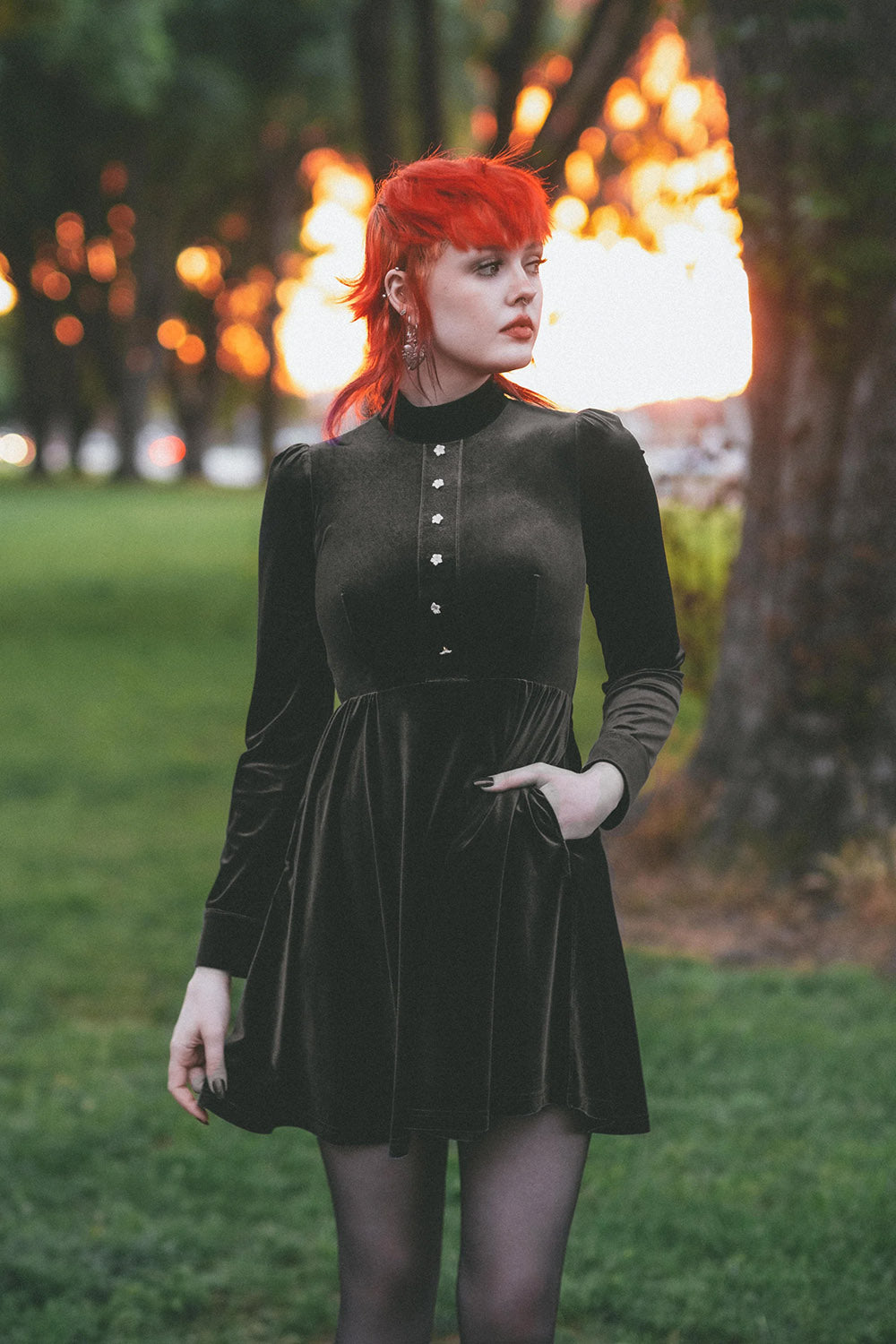 mod goth black dress
