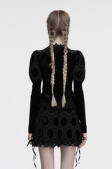 quirky goth puff sleeve gothic top
