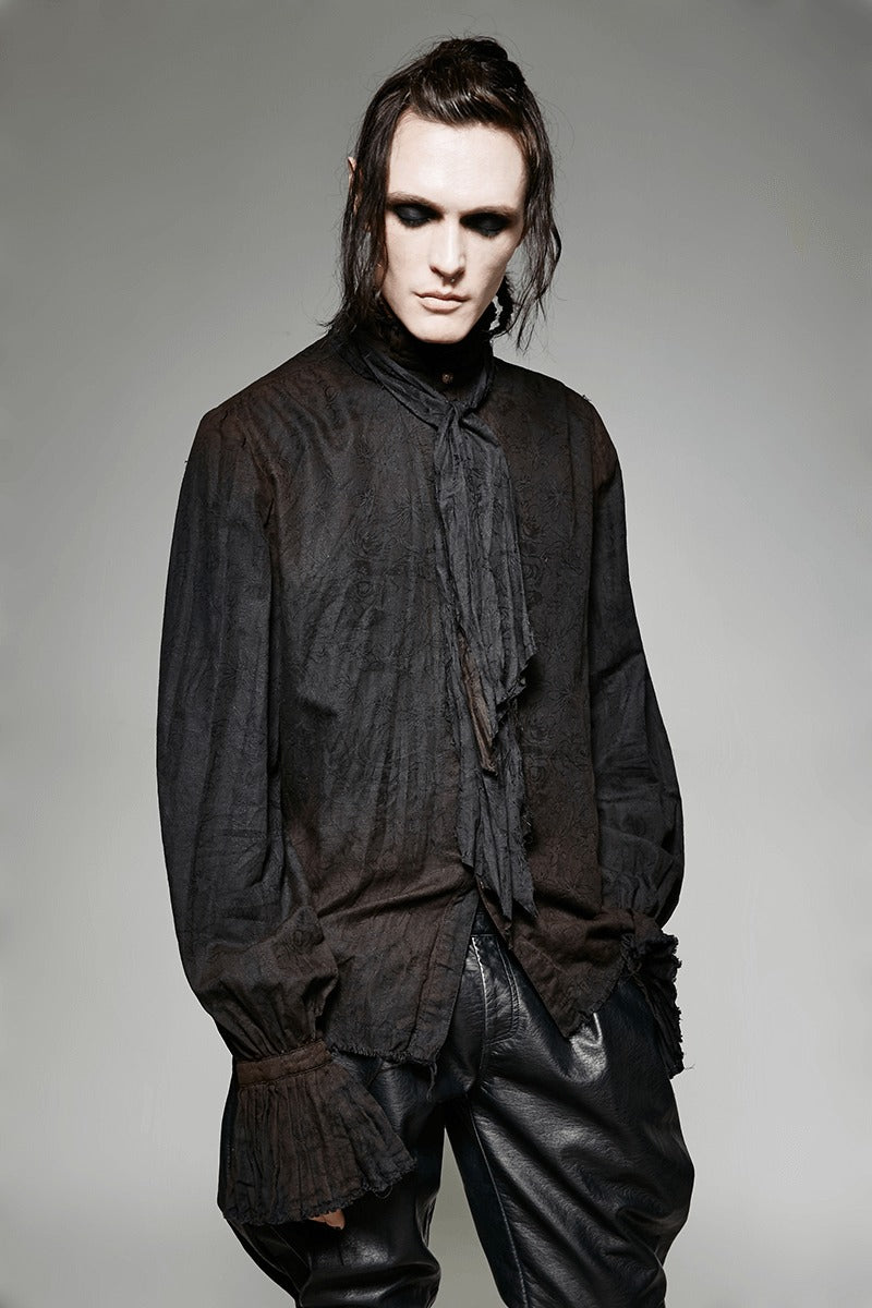 mens long sleeve antiqued vampire goth shirt