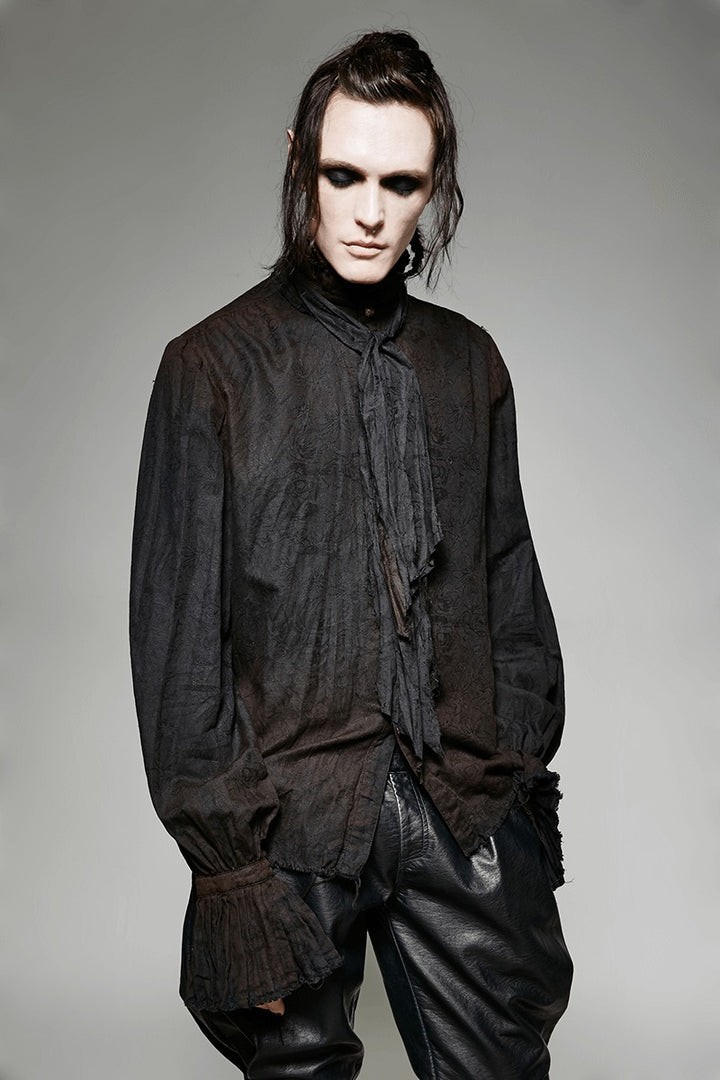 mens long sleeve antiqued vampire goth shirt