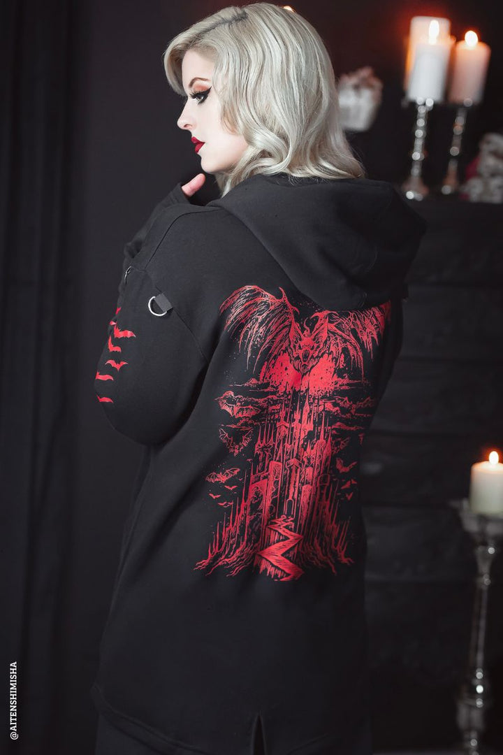gothic hoodie with D-rings