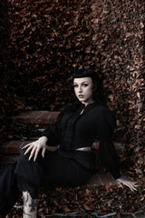 cute goth ruffle trim shirt top