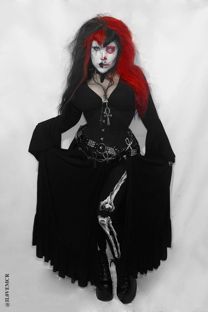 distressed skeleton leggings