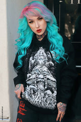 gothic horror white rabbit alice in wonderland hoodie