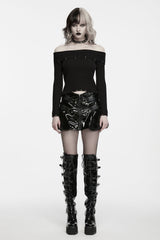 Wide off-shoulder neckline gothic womens sweater