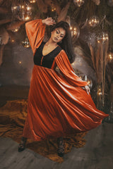 Rhiannon Kleid [ORANGE/SCHWARZ]