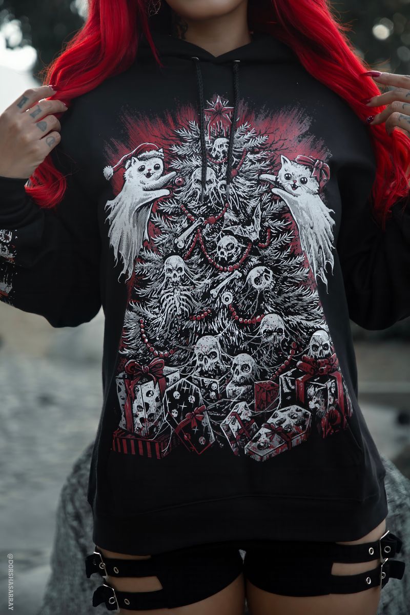 gothic christmas cat hoodie
