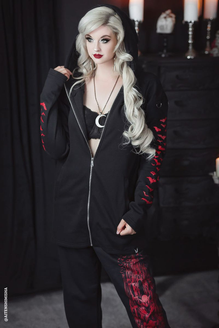 cozy and creepy cotton blended gothic jogger sweatpants