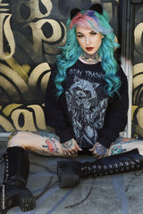 punk raccoon sweater