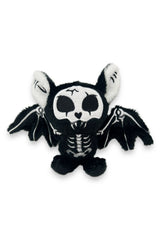 novelty Skeleton plush keychain with bat wings on a white background