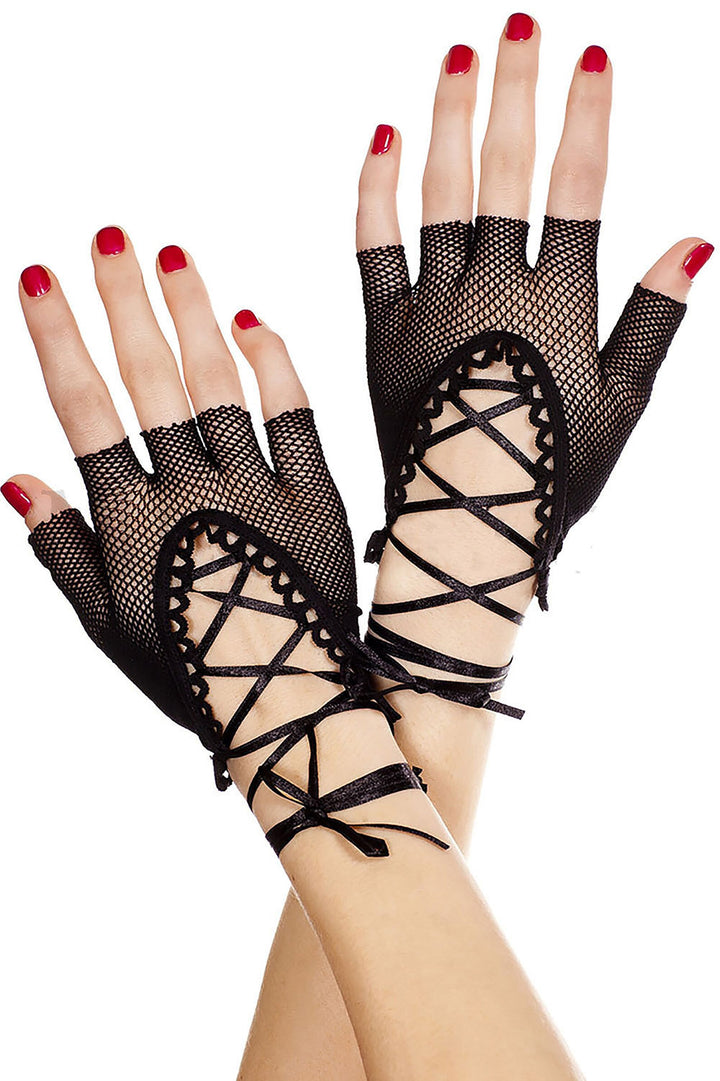 Dead Inside Fishnet Gloves