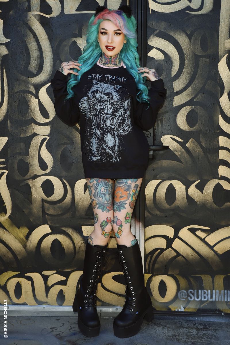 "stay trashy' Punk sweatshirt