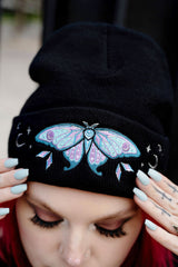 dark fairy luna moth beanie